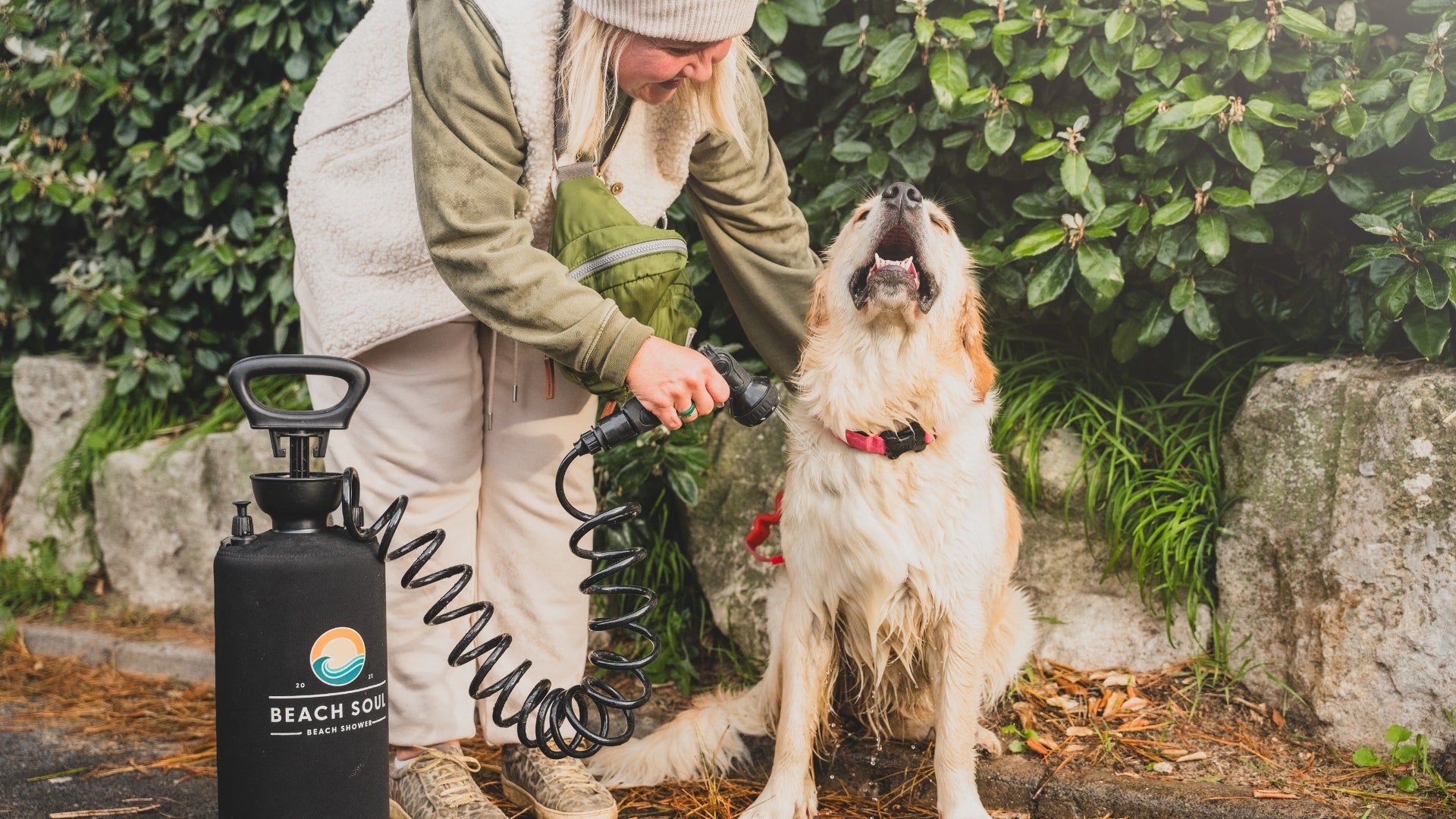 Can you bathe a dog with a Beach Shower?